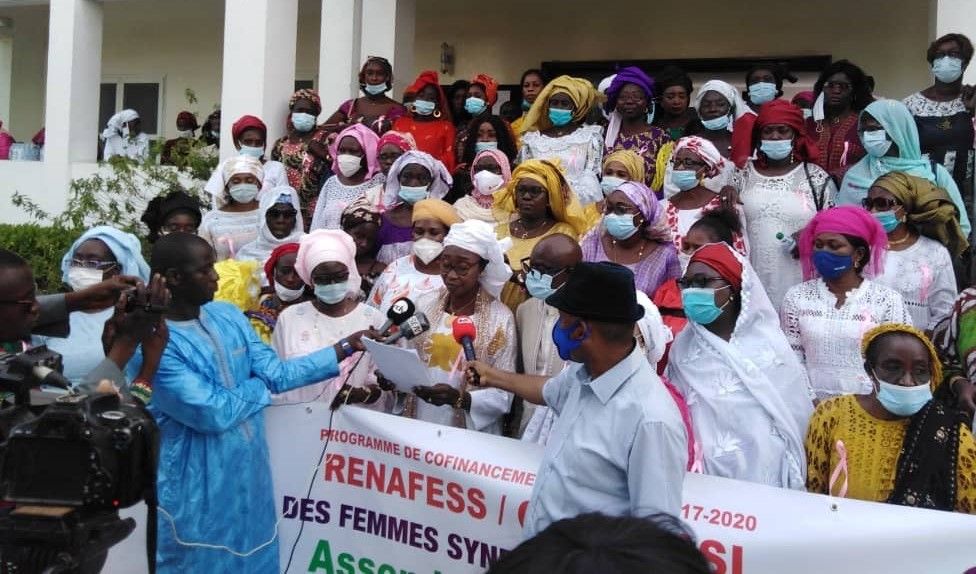 Demonstratie voor vrouwenrechten op de werkvloer in Senegal.