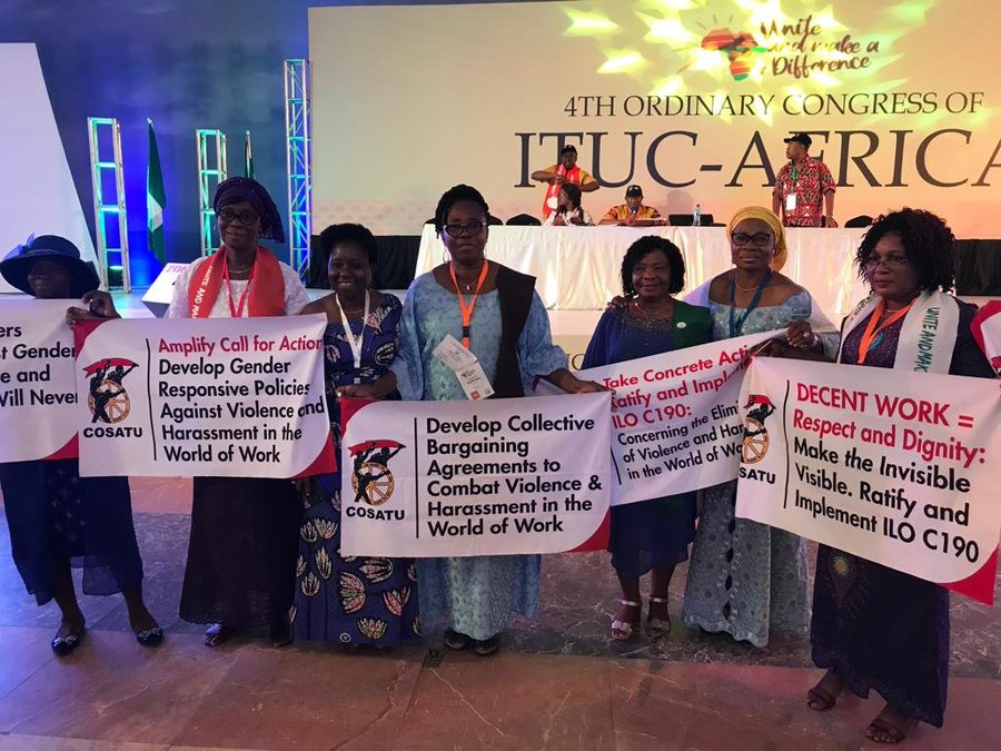 Ayicha Ammoussa op ITUC Africa confefentie