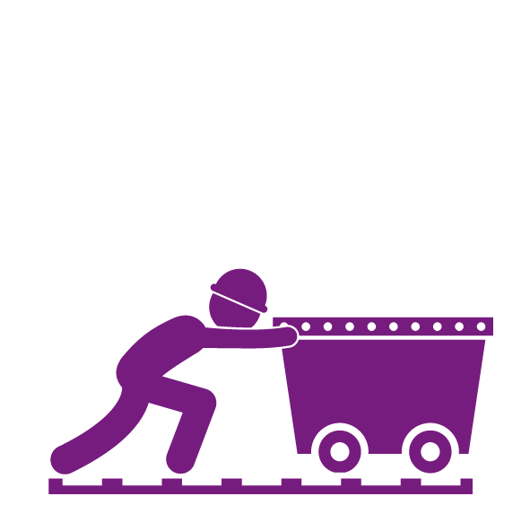 Mine worker icon purple