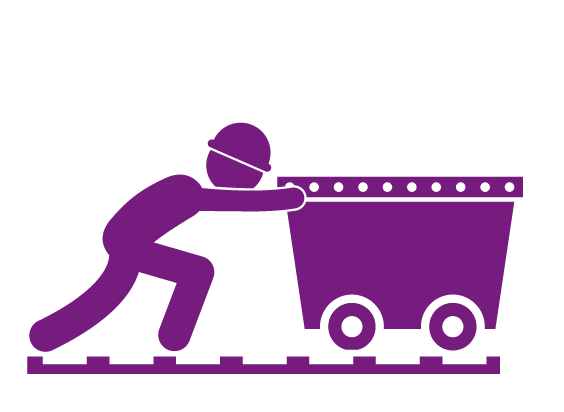 Mine worker icon purple