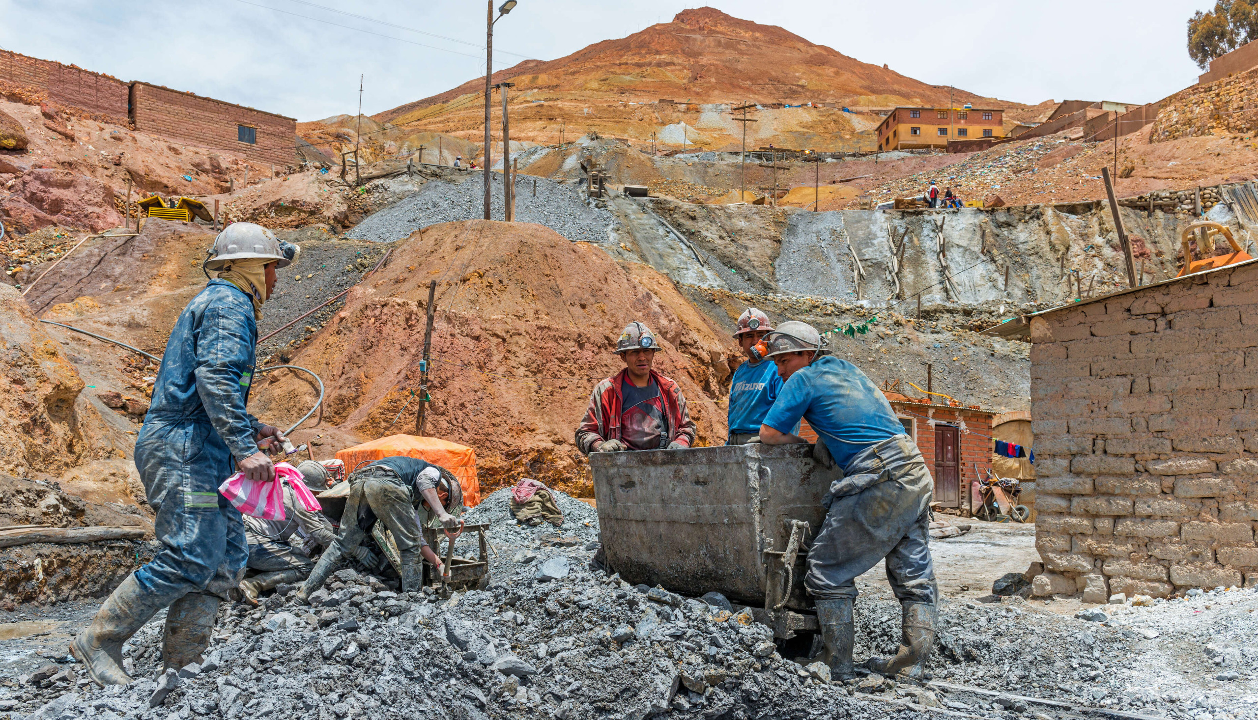 Mijnwerkers in Bolivia